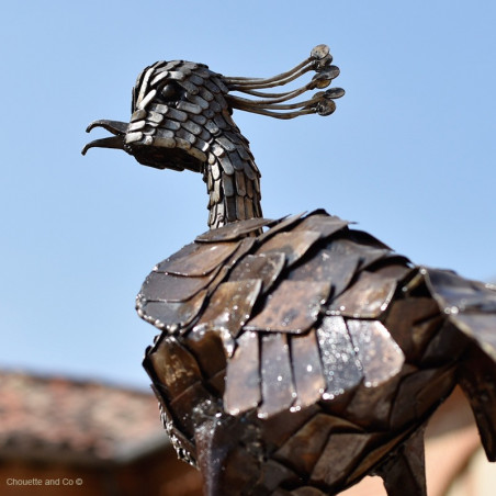 Paon lamelles galvanisées queue vers le bas