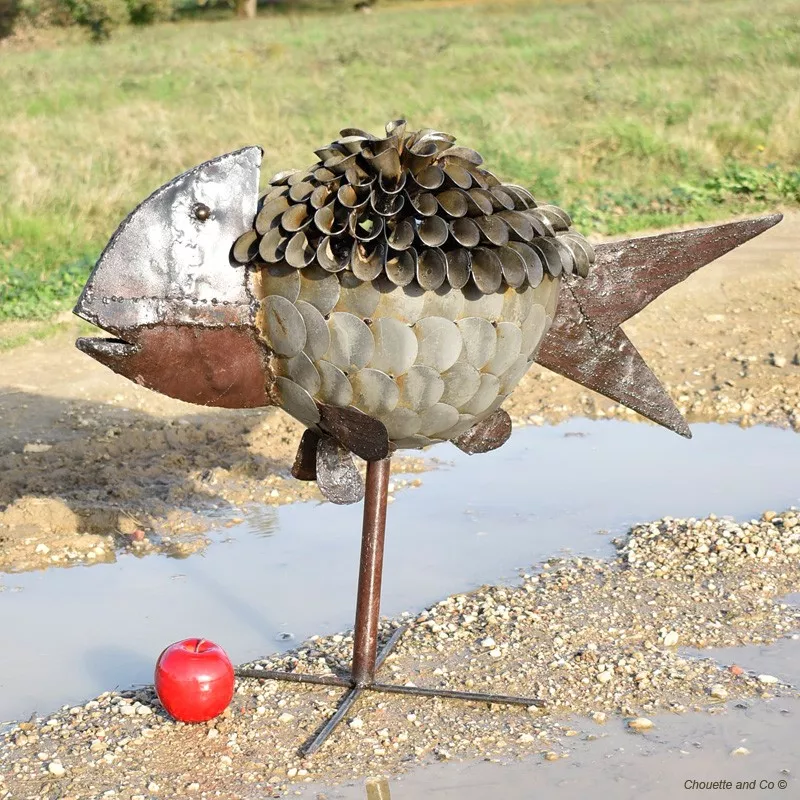 Poison rotatif à dos fleur argenté cuivré