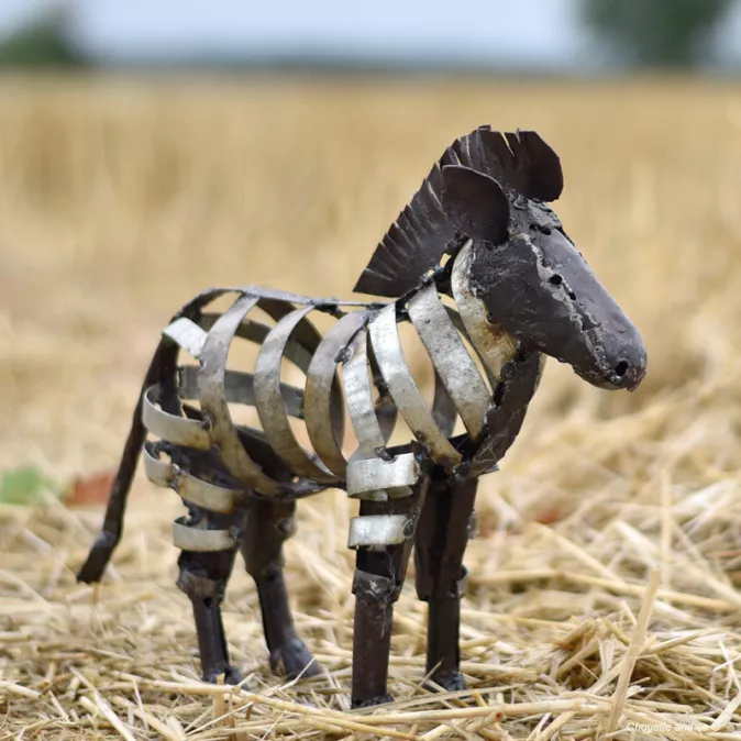 zèbre métal recyclé décoration jardin