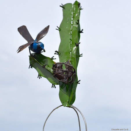 Cactus peint et oiseau couleur