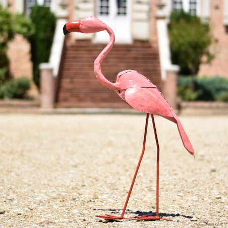 Flamant rose peint