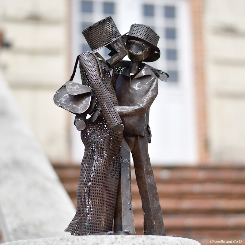 Couple Amoureux Metal Recycle Decoration Jardin Couple Amoureux Metal Recycle Decoration Jardin