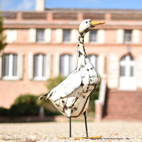 oie blanche métal recyclé décoration jardin