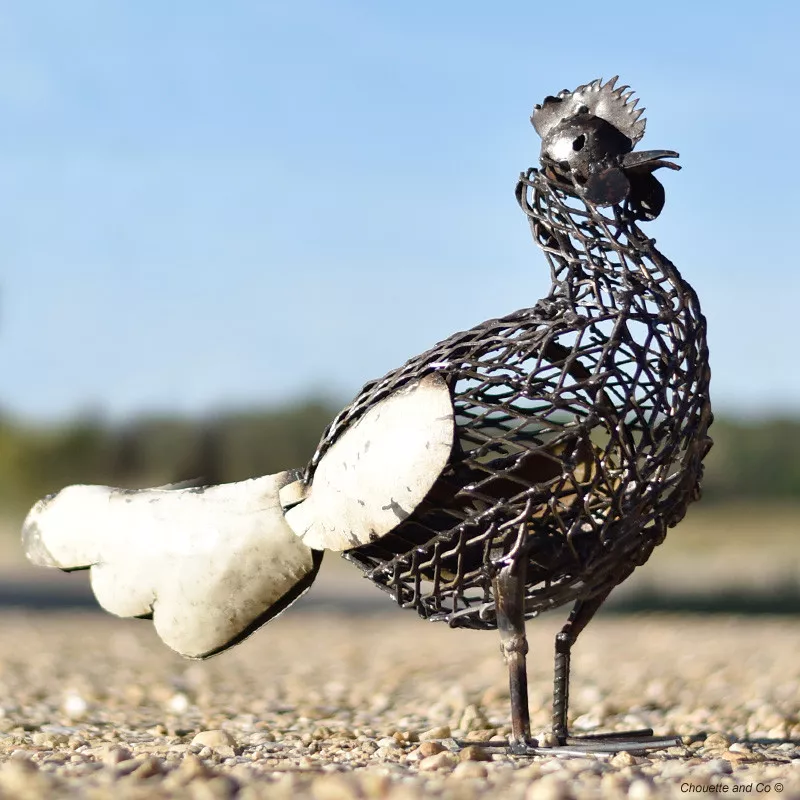 Poule blanche wire 40 cm
