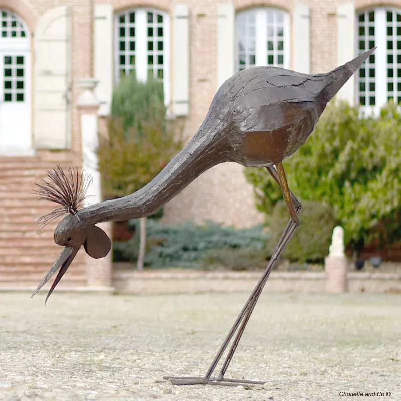 Grue couronnée XL en métal