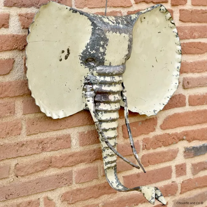 Tête d'éléphant blanche xl