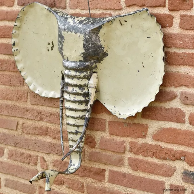 Tête d'éléphant blanche xl