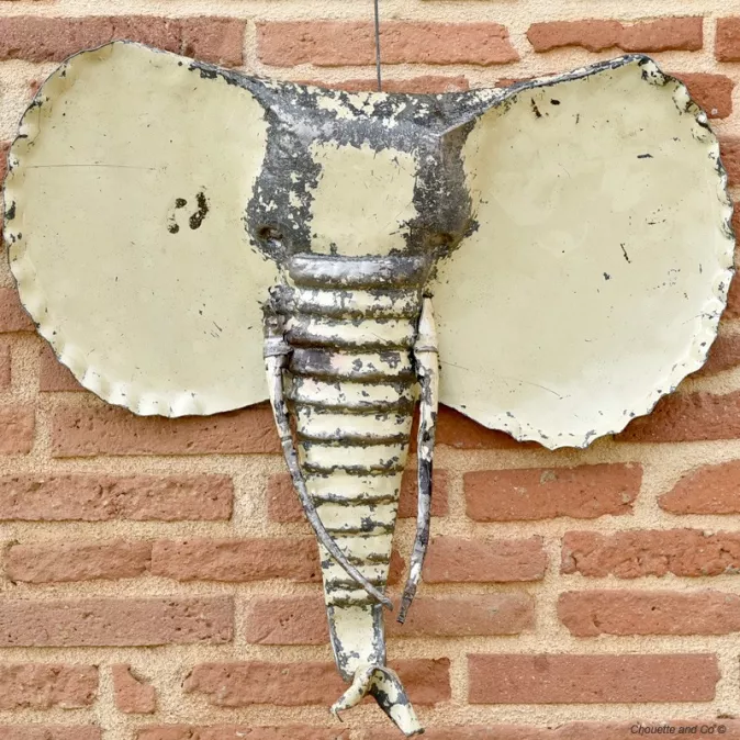 Tête d'éléphant blanche xl