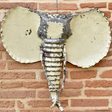 Tête d'éléphant blanche xl