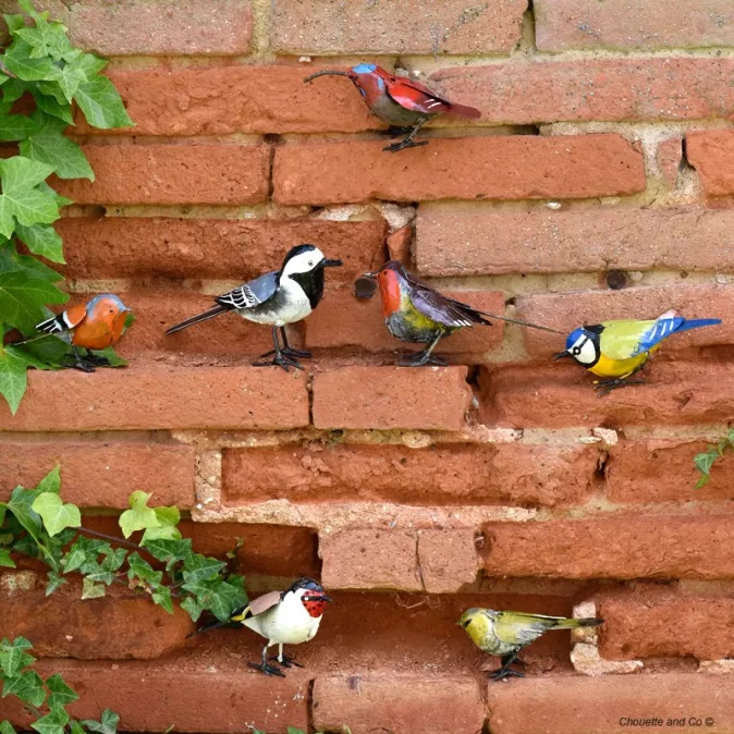 Oiseau peint main mix
