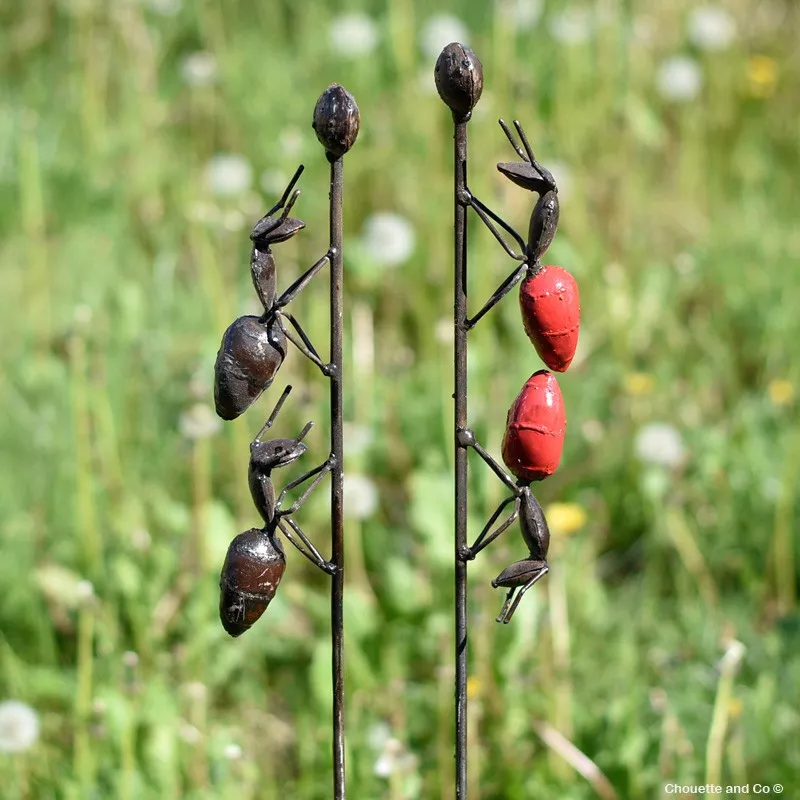 Deux fourmis métal recyclé décoration jardin