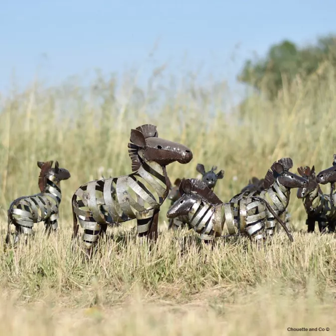 zèbre métal recyclé décoration jardin