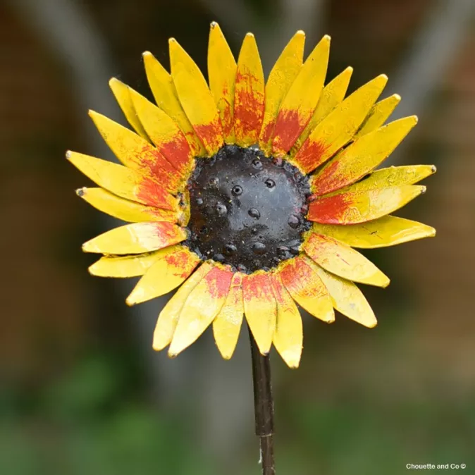 Tournesol peint métal