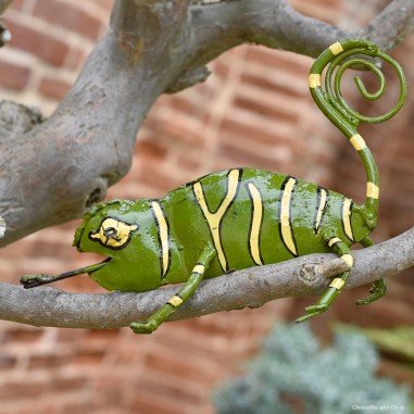 Caméléon motifs peint