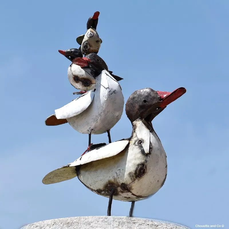 canard métal blanc métal recyclé décoration jardin