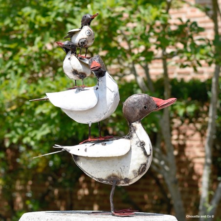 canard métal blanc métal recyclé décoration jardin
