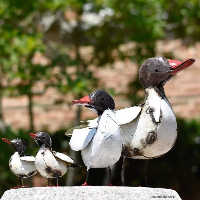 canard métal blanc métal recyclé décoration jardin