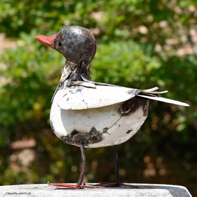 canard métal blanc métal recyclé décoration jardin
