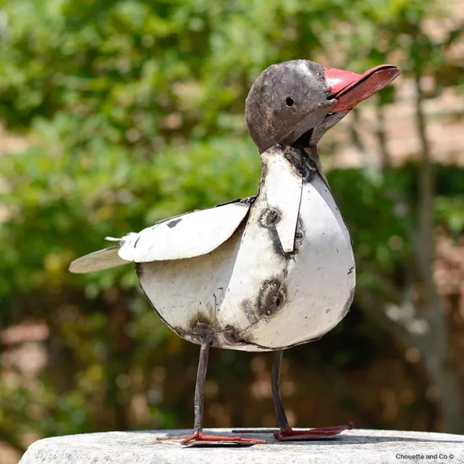 canard métal blanc métal recyclé décoration jardin