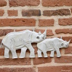 Rhinocéros applique murale