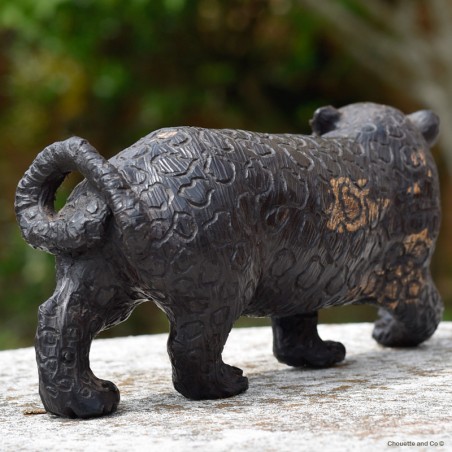 Léopard en bois d'ébène