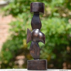 Bougeoir oiseau en bois