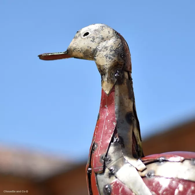 canard couleur fût métal recyclé décoration jardin