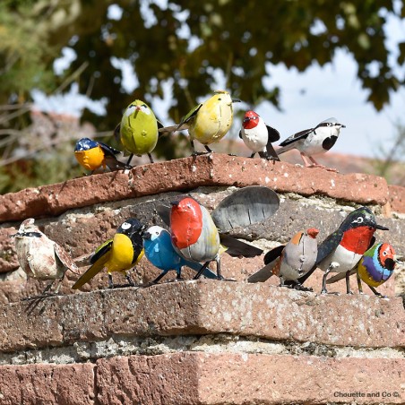 Oiseau peint main mix