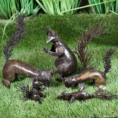 Piquet d'écureuil rouillé pour arbre assis, décoration en hauteur de  patine, décoration en métal, rouille, Figure d'écureuil, piquet de jardin -  AliExpress