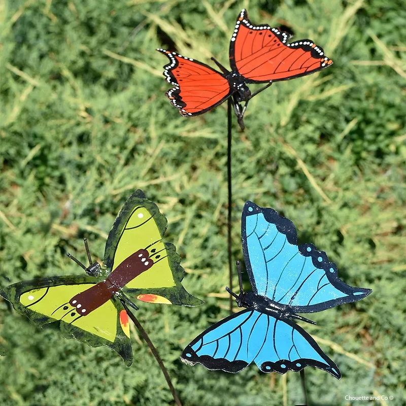 Tuteur papillons peints
