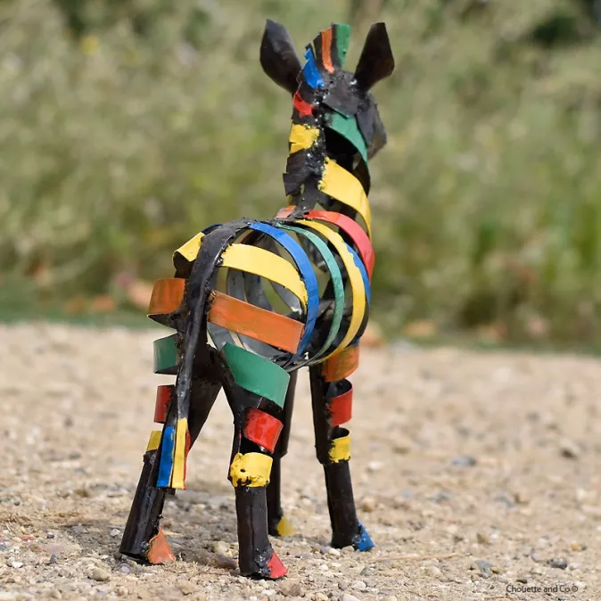 zèbre métal recyclé décoration jardin