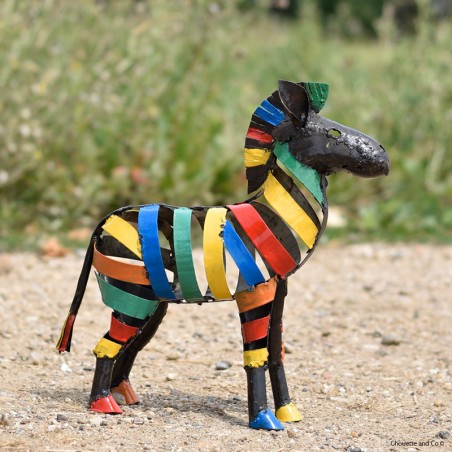 zèbre métal recyclé décoration jardin