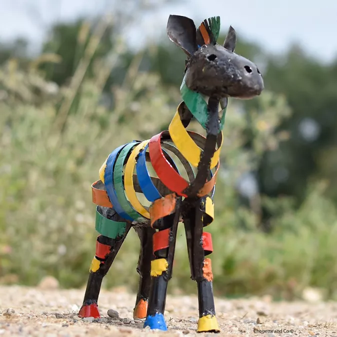 zèbre métal recyclé décoration jardin
