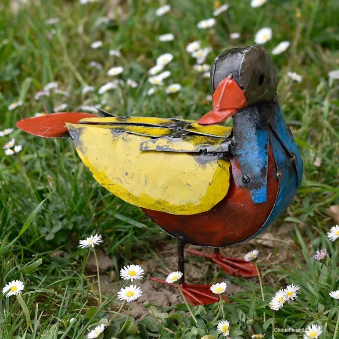 Canard en métal de fût coloré