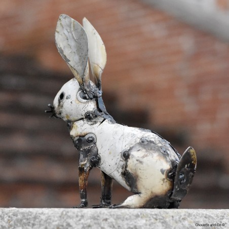 lapin métal recyclé décoration jardin