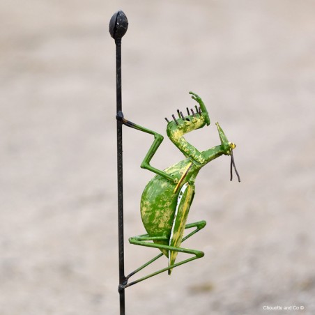 mante religieuse peinte main métal recyclé décoration jardin
