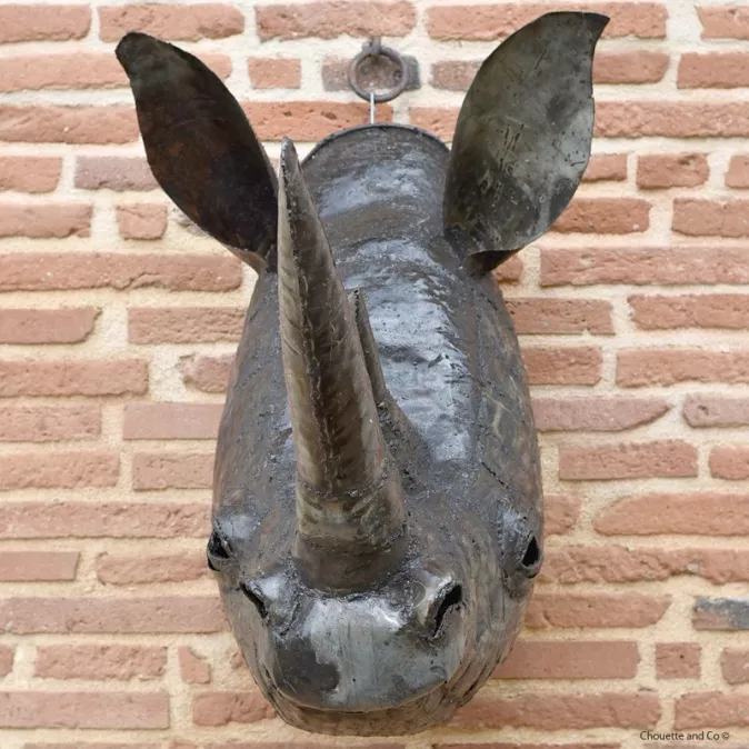 Trophée tête de rhinocéros