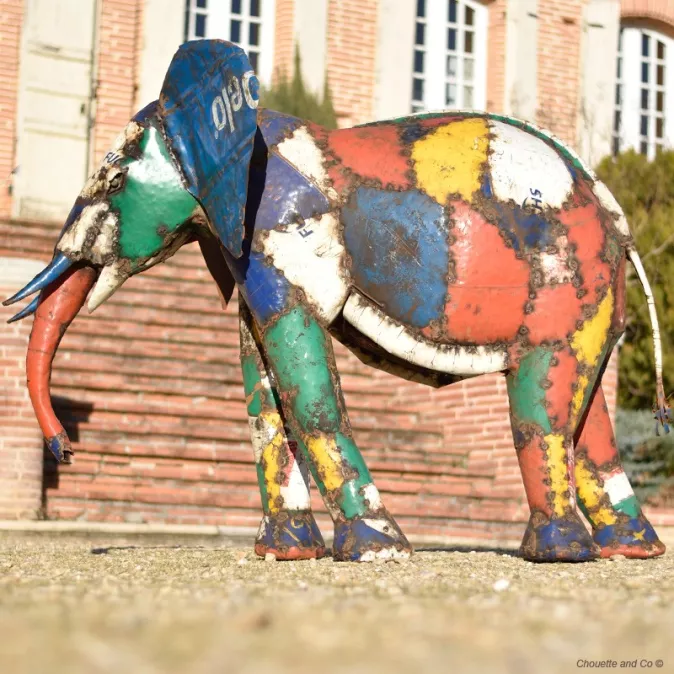 Éléphant couleur fût XL