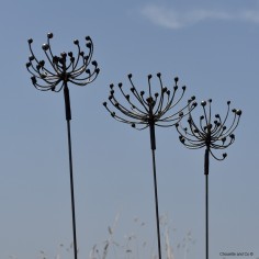 Fleur perles noires 2