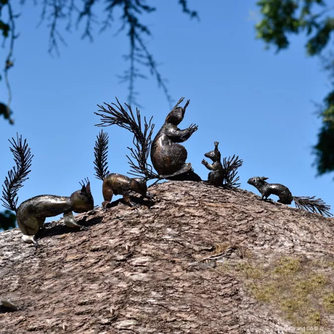 écureuil métal recyclé décoration jardin