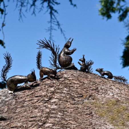 écureuil métal recyclé décoration jardin