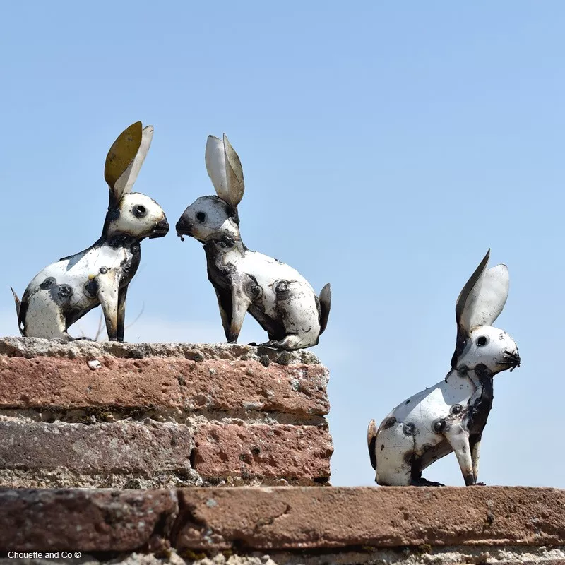 lapin métal recyclé décoration jardin