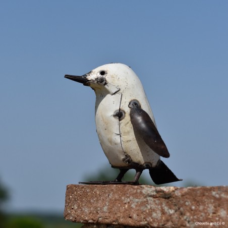 pingouin blanc métal recyclé décoration jardin