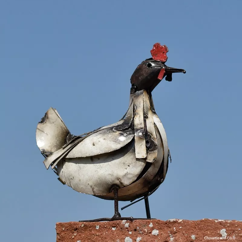 Poule lamelles blanches petit modèle