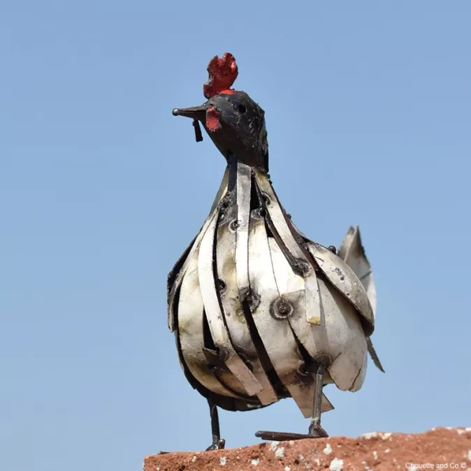 Poule lamelles blanches petit modèle