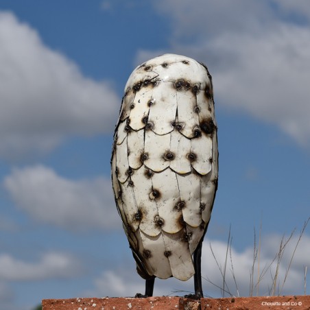 chouette blanche métal