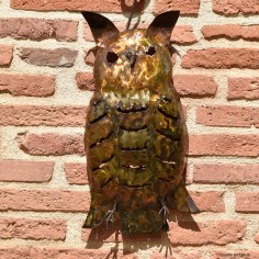 Hibou cuivré applique murale
