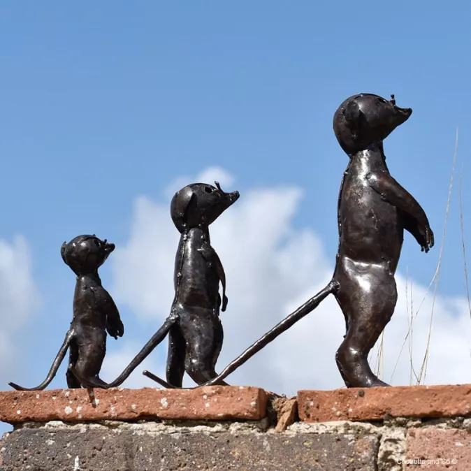 suricate métal recyclée décoration jardin