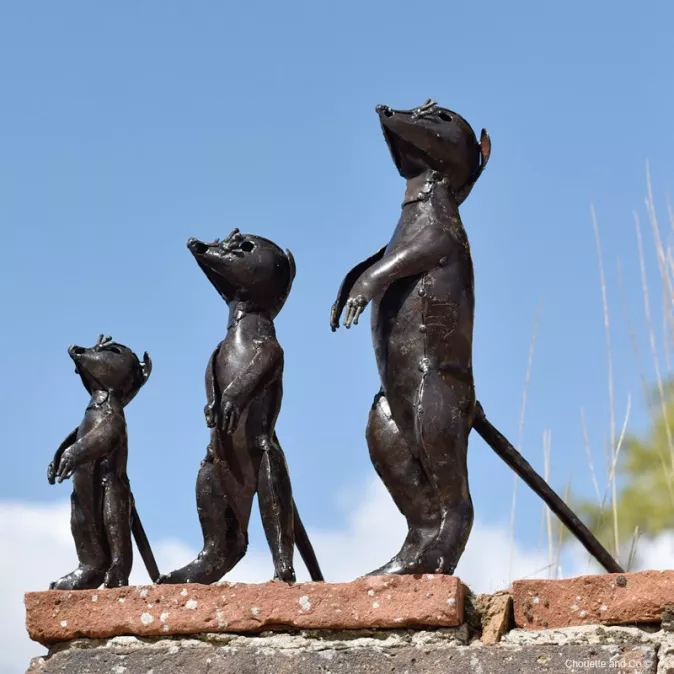 suricate métal recyclée décoration jardin