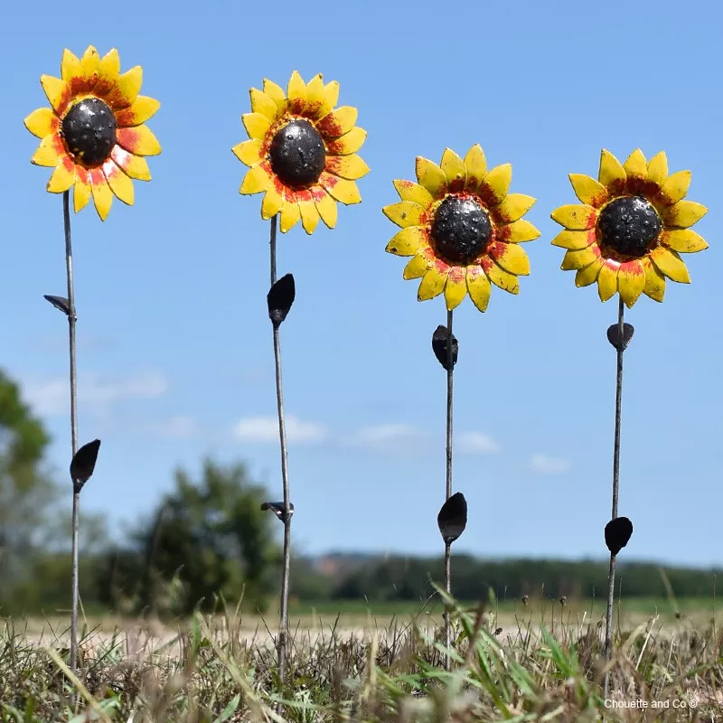 Tournesol peint métal